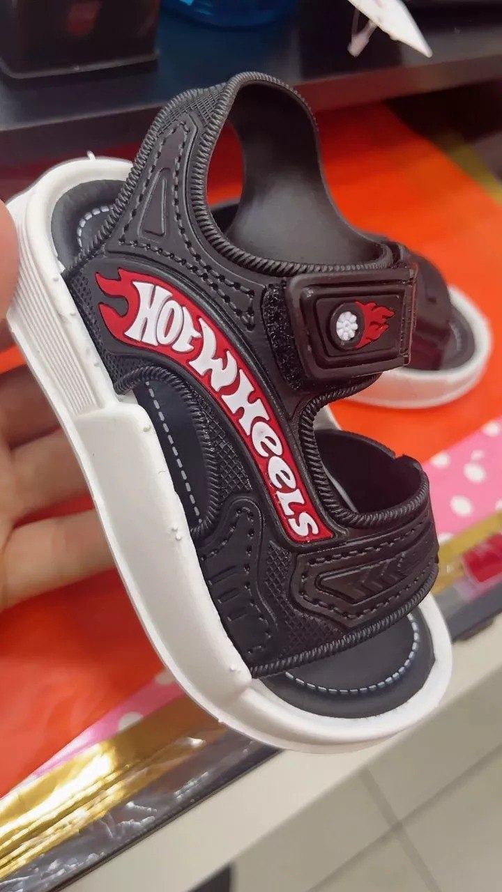 Sandalia Infantil Masculina Sapato Menino Papete Hot Wheels Casual - Pronta Entrega