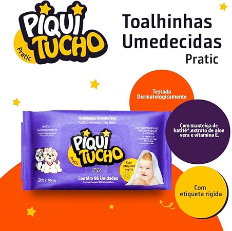 Toalhas Umedecidas Pratic, 96 Unidades, Piquitucho
