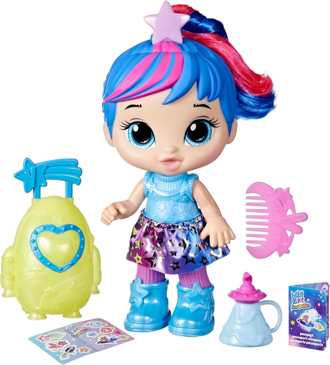 👉Baby Alive, Boneca Bebê Star Besties, Azul e Rosa