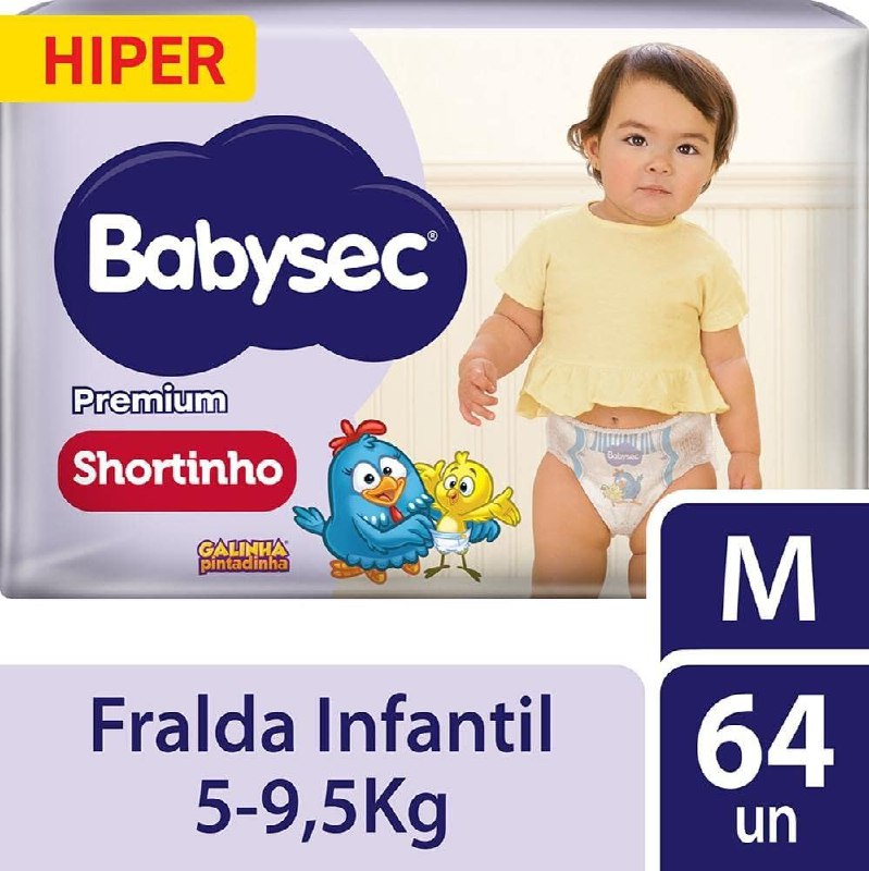 Babysec Fralda Galinha Pintadinha Pants Hiper M 64 Unids