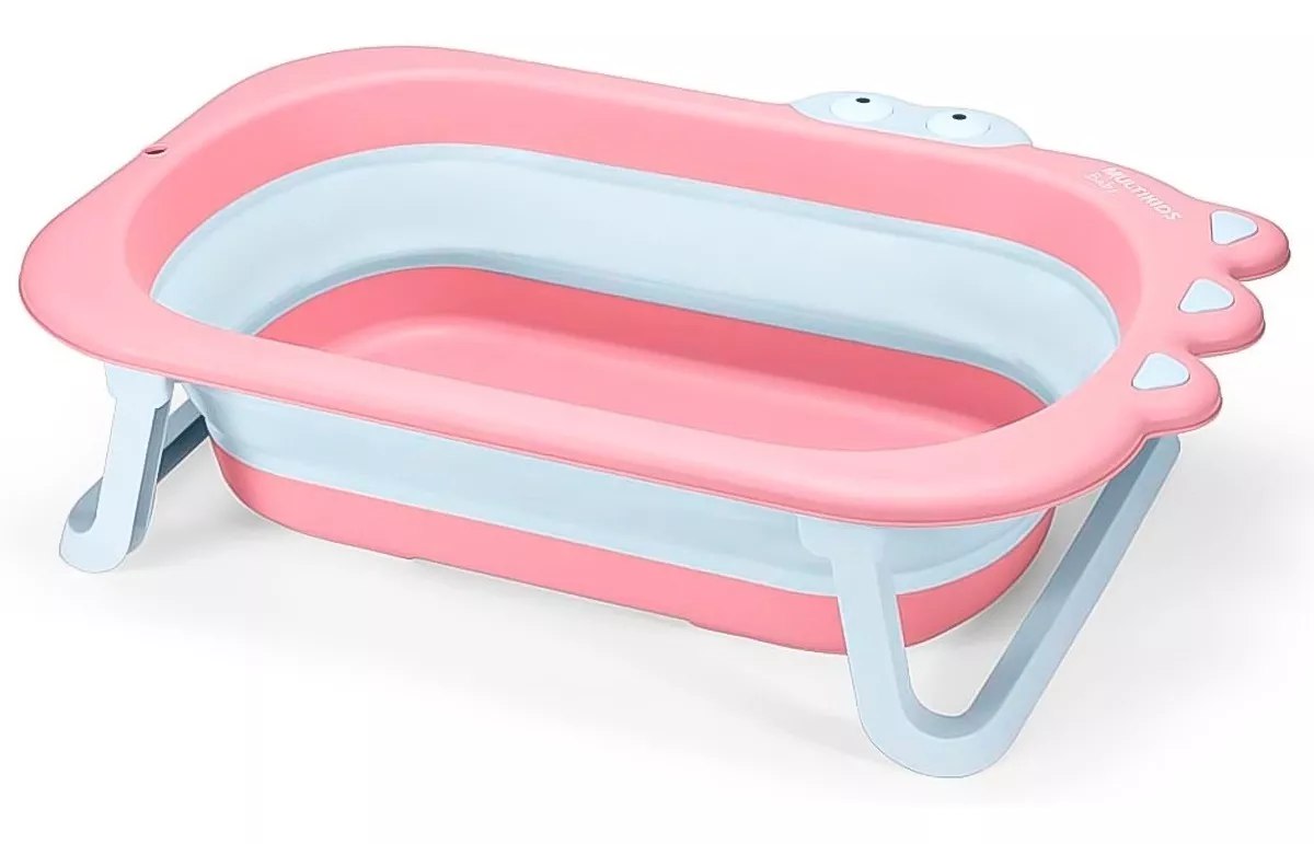 Banheira Retrátil Crocodilo Multikids - Azul e Rosa
