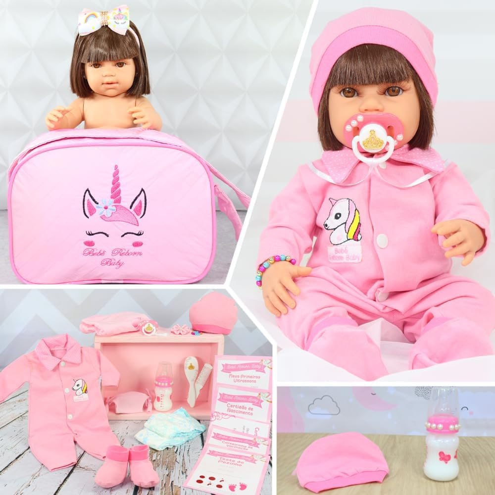 👉Bebe Reborn Boneca Pode Dar Banho Brinquedo Menina Realista