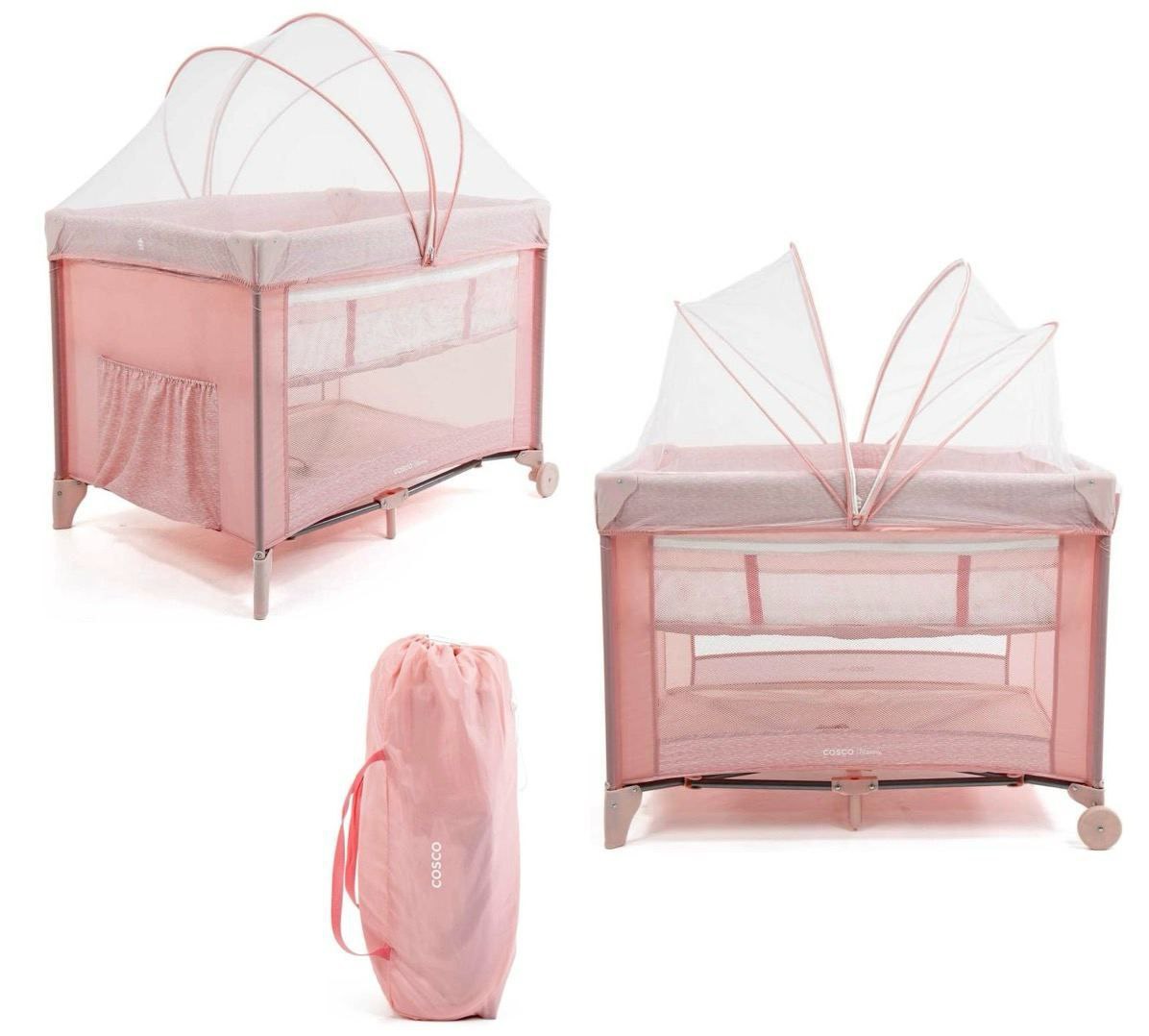 Berço Nanny 0 a 18kg Cosco Kids Rosa Rajado