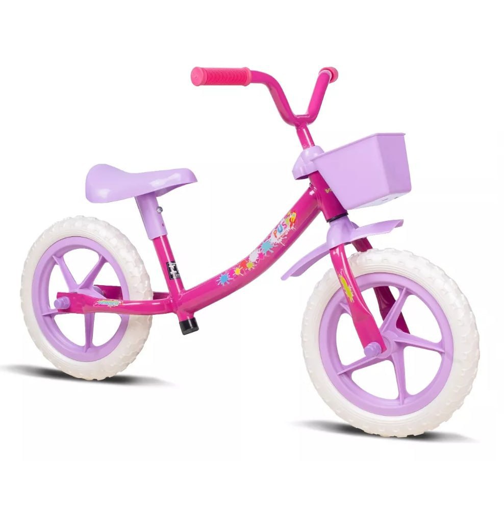 👉🏻 Bicicleta Aro 12 Equilíbrio Push Balance Pink Verden