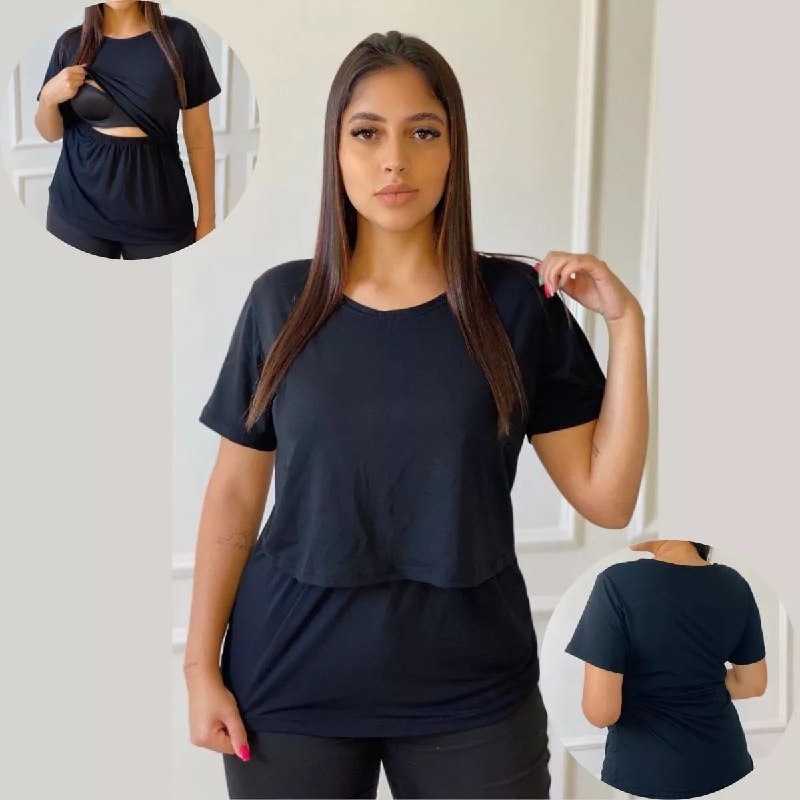 Blusa Amamentação Cores Premium Camiseta T-shirt