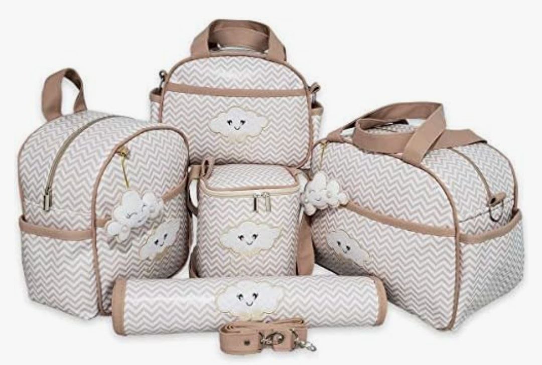 Bolsas de Maternidade Nuvem Chuva de Amor 5 peças Térmico Impermeável