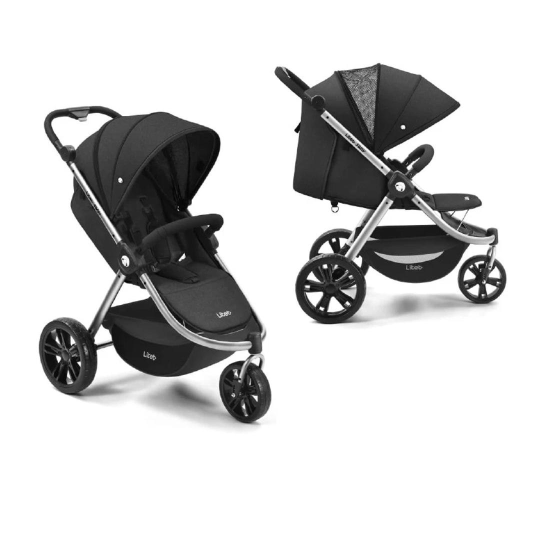 Carrinho Jogger Sway Três Rodas 0-15kgs Preto com Cinza Litet - BB372