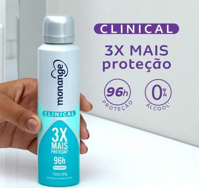 Desodorante Clinical Revigorante Aerossol Antitranspirante Monange Feminino 150Ml