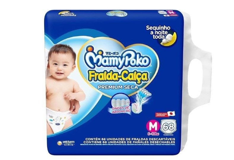 Fralda-Calça MamyPoko Premium Seca M 68 Unidades