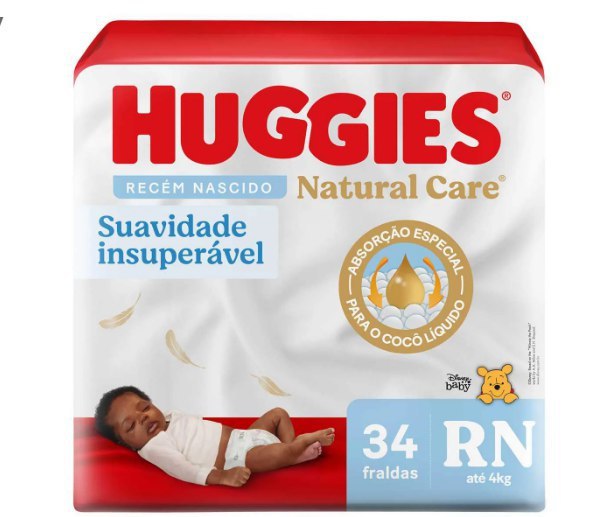 Fralda Huggies Natural Care RN 34 Unidades