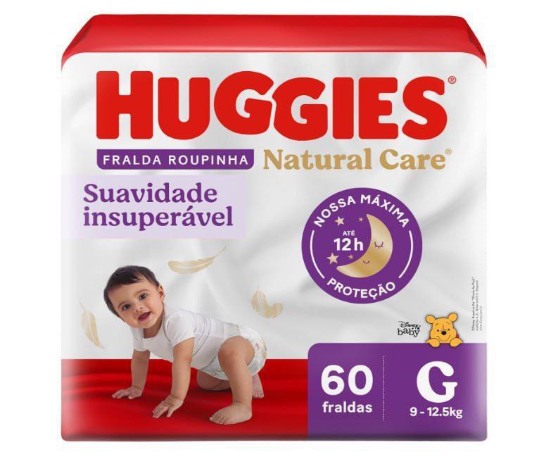 Fralda Huggies NATURAL CARE ROUPINHA G 60 unidades