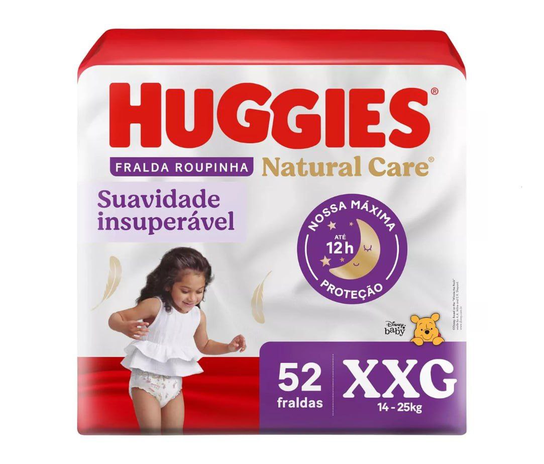 Fralda Huggies Natural Care Roupinha XXG 52 unidades