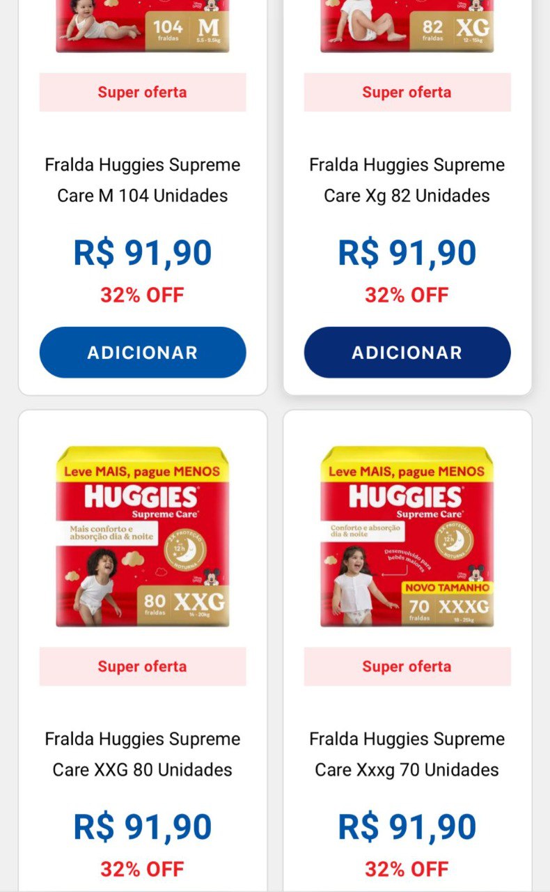 *Fralda Huggies Supreme Care!*