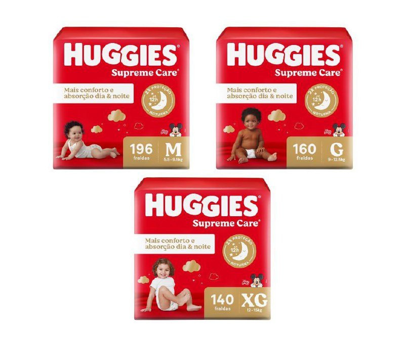 Fralda Huggies Supreme Care Pacotão