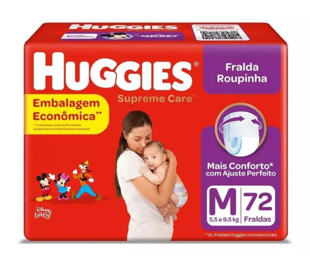 Fralda Huggies Supreme Care Roupinha M 72 unidades