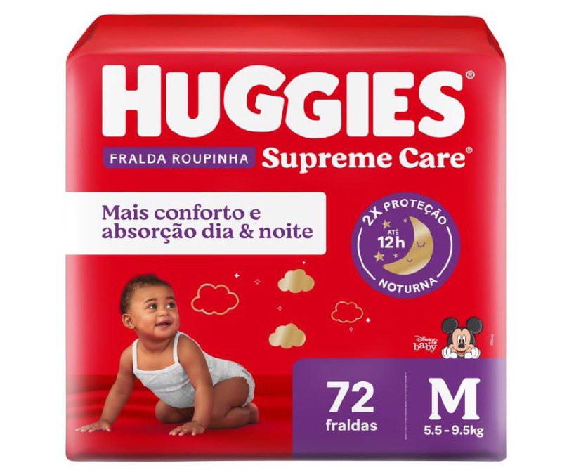 Fralda Huggies Supreme Care Roupinha  M 72 Unidades