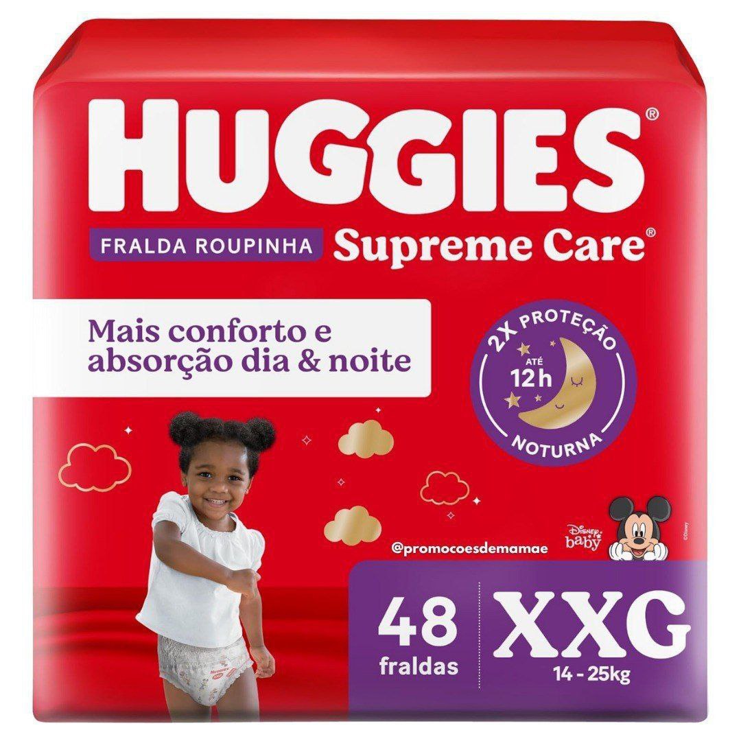 Fralda Huggies Supreme Care Roupinha XXG 48 fraldas