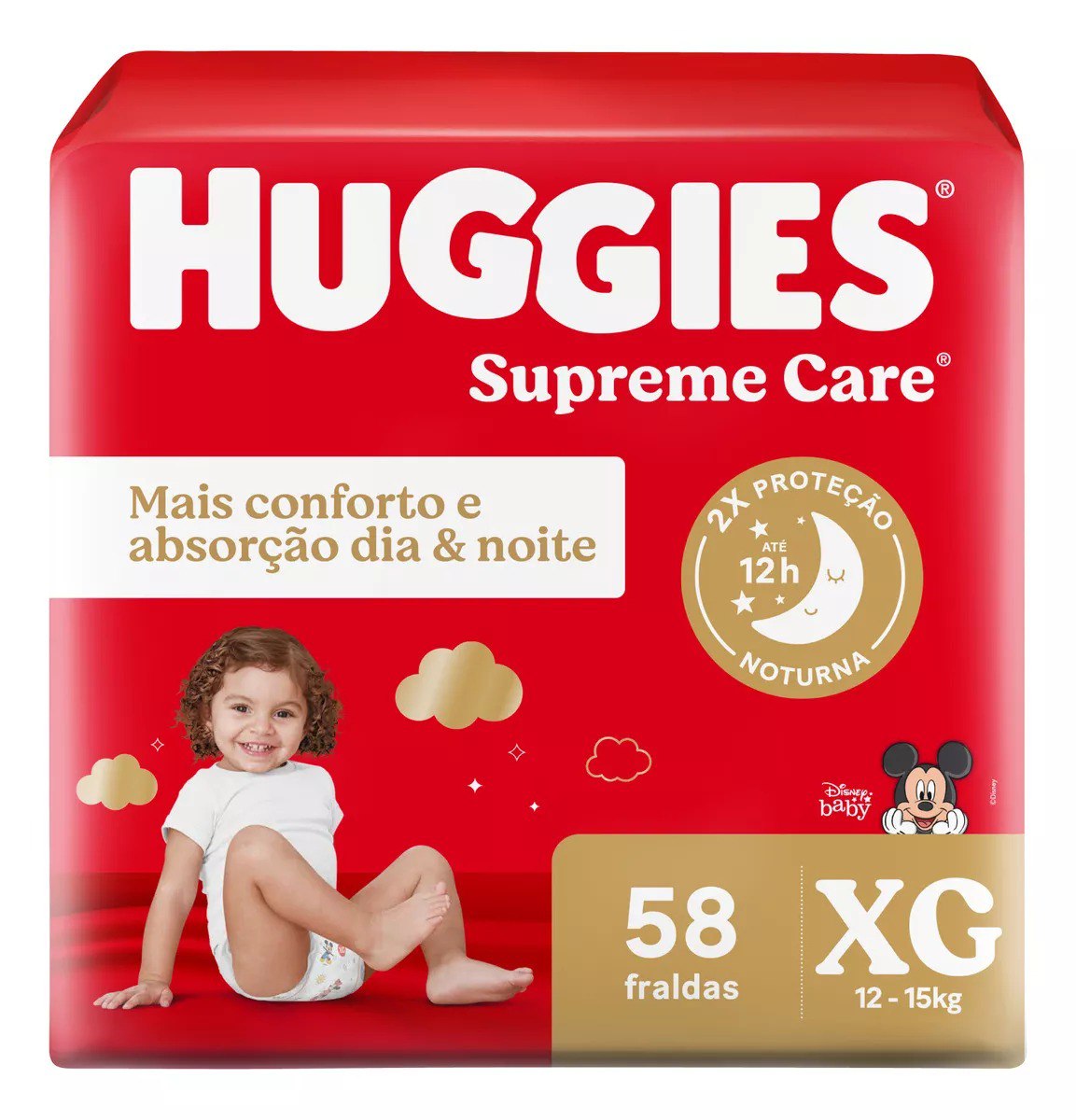 Fralda Huggies Supreme Care XG com 58