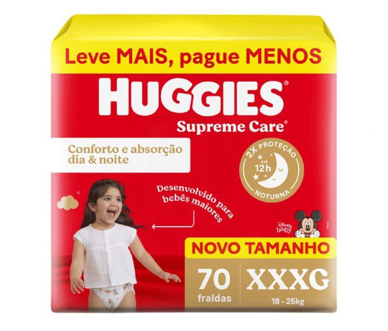 Fralda Huggies Supreme Care XXXG 70 unidades