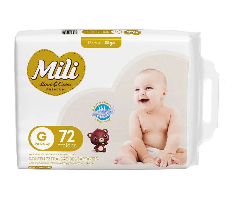 Fralda Mili Love & Care Premium G 72 Unidades