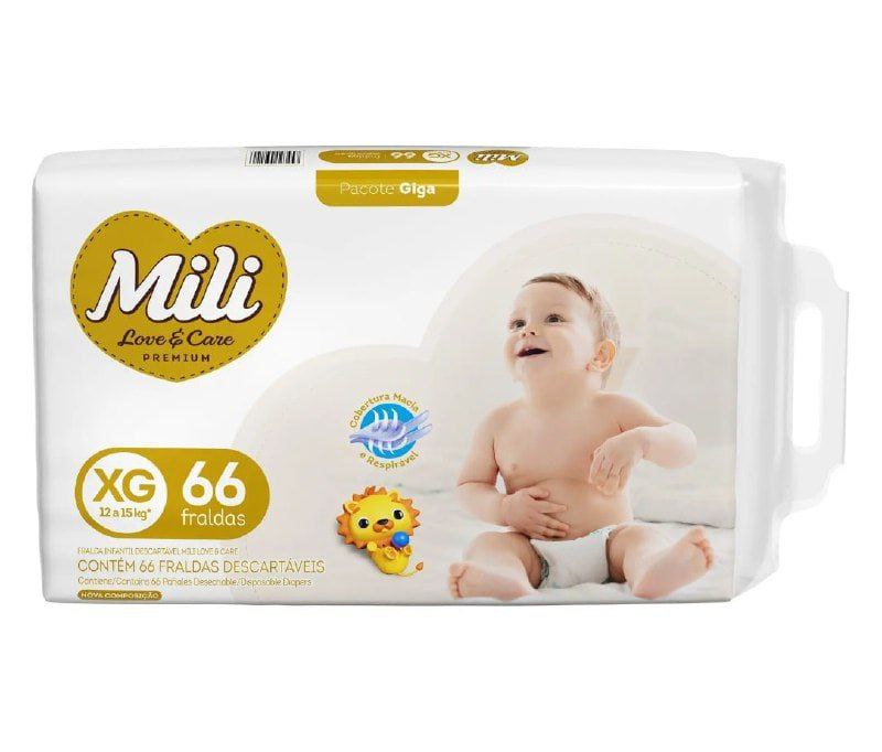 Fralda Mili Love & Care Premium XG 66 Unidades