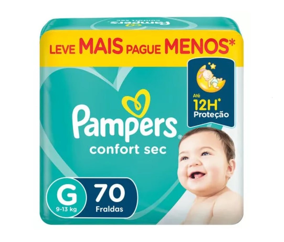 Fralda Pampers Confort Sec G 70 Unidades