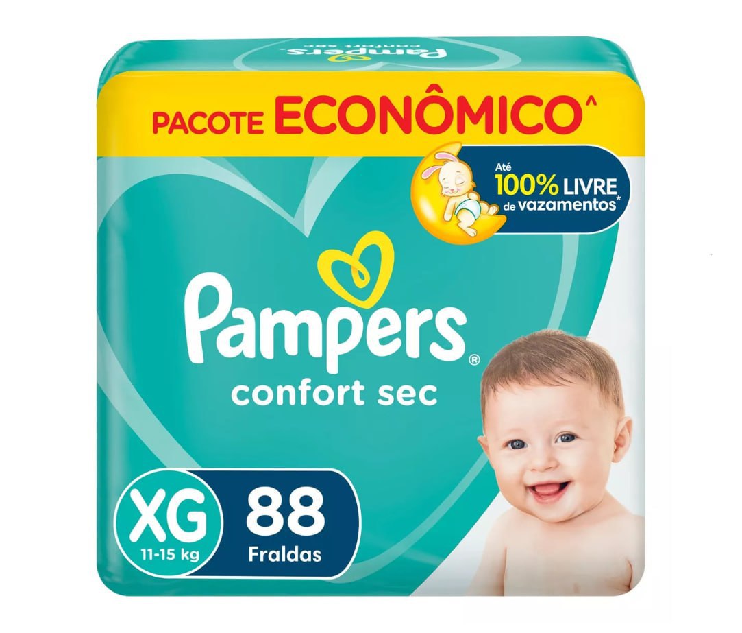 Fralda Pampers Confort Sec XG 88 Unidades