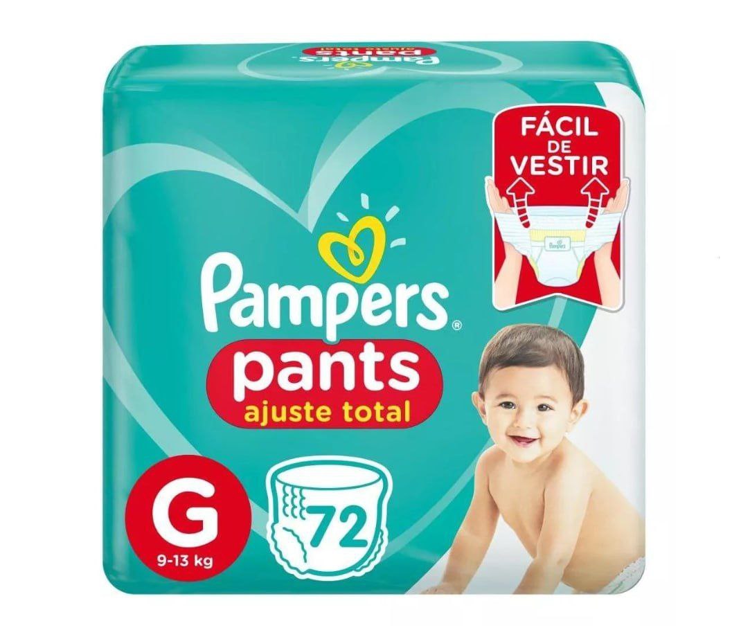 Fralda Pampers Pants Ajuste Total G 72 Unidades