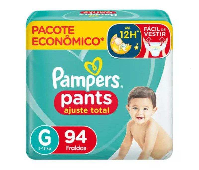 Fralda Pampers Pants Ajuste Total G 94 unidades
