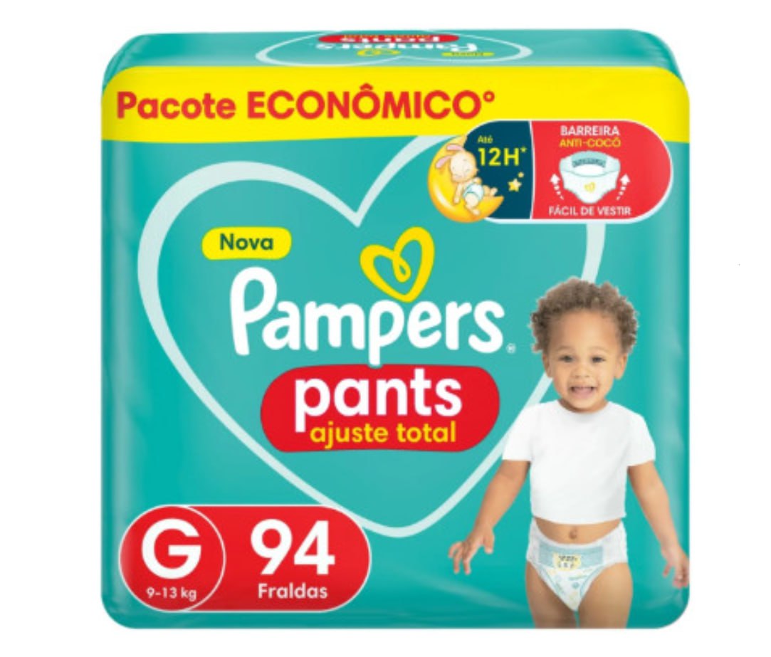 Fralda Pampers Pants Ajuste Total G 94 unidades