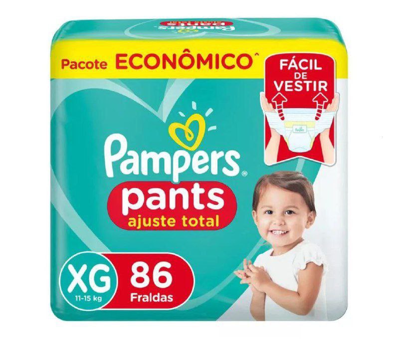 Fralda Pampers Pants Ajuste Total XG 86 unidades