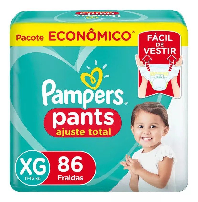 Fralda Pampers Pants Ajuste Total XG 86 unidades