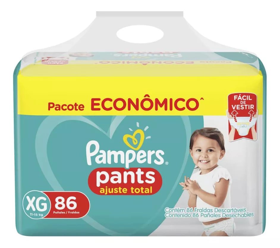 Fralda Pampers Pants Ajuste Total XG 86 Unidades