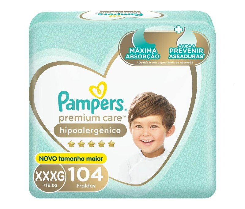 Fralda Pampers Premium Care XXXG 104 unidades