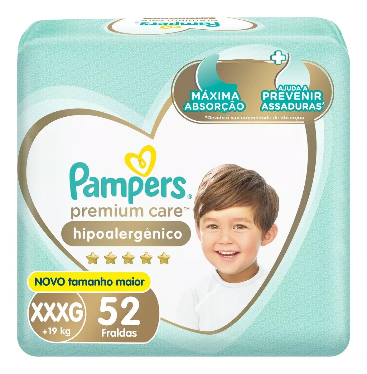 Fralda Pampers Premium Care XXXG com 52