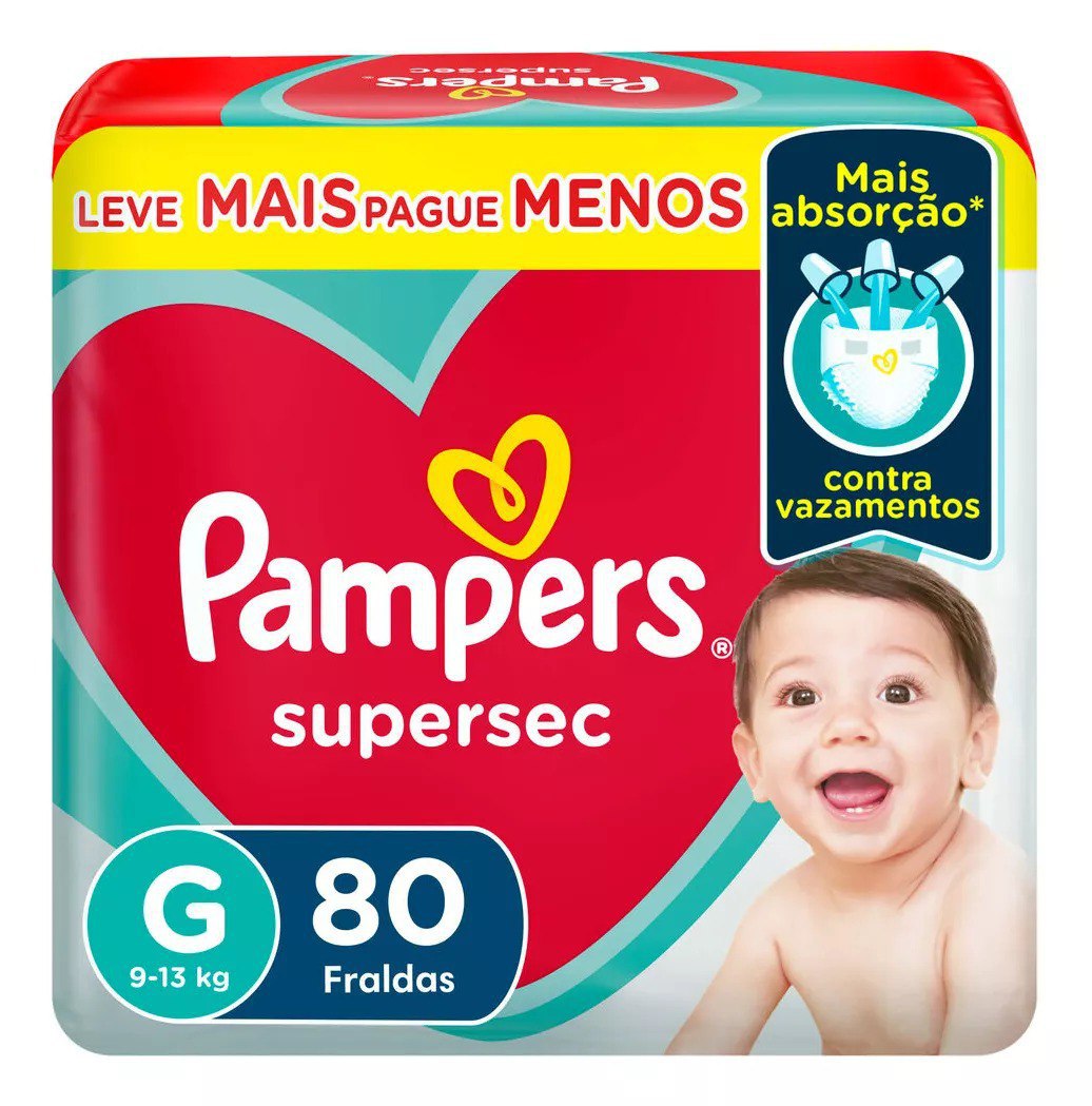 Fralda Pampers SuperSec G 80 Unidades