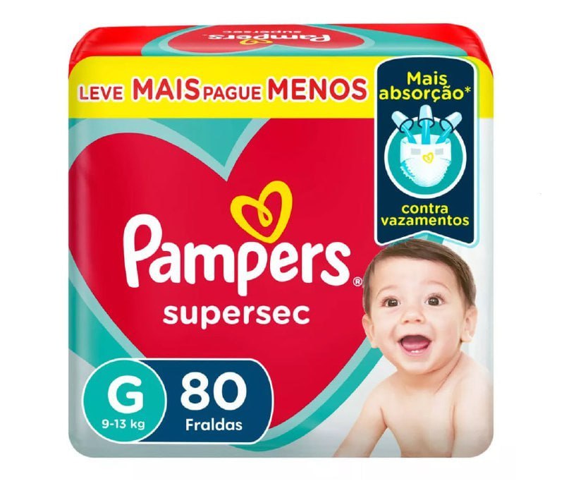 Fralda Pampers SuperSec G 80 Unidades
