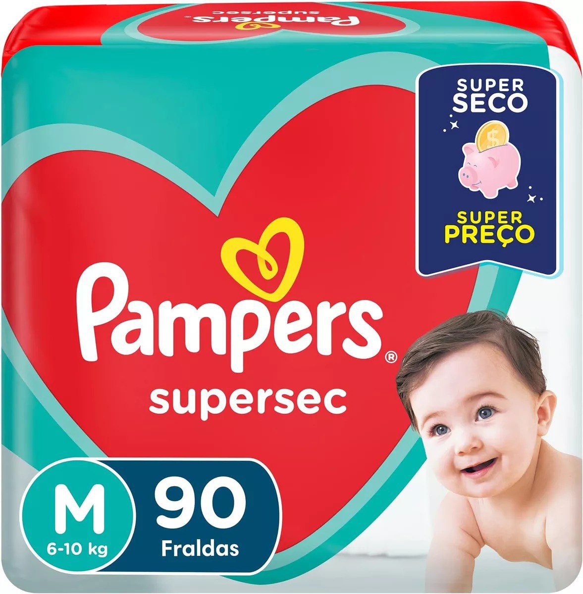 Fralda Pampers SuperSec M 90 Unidades