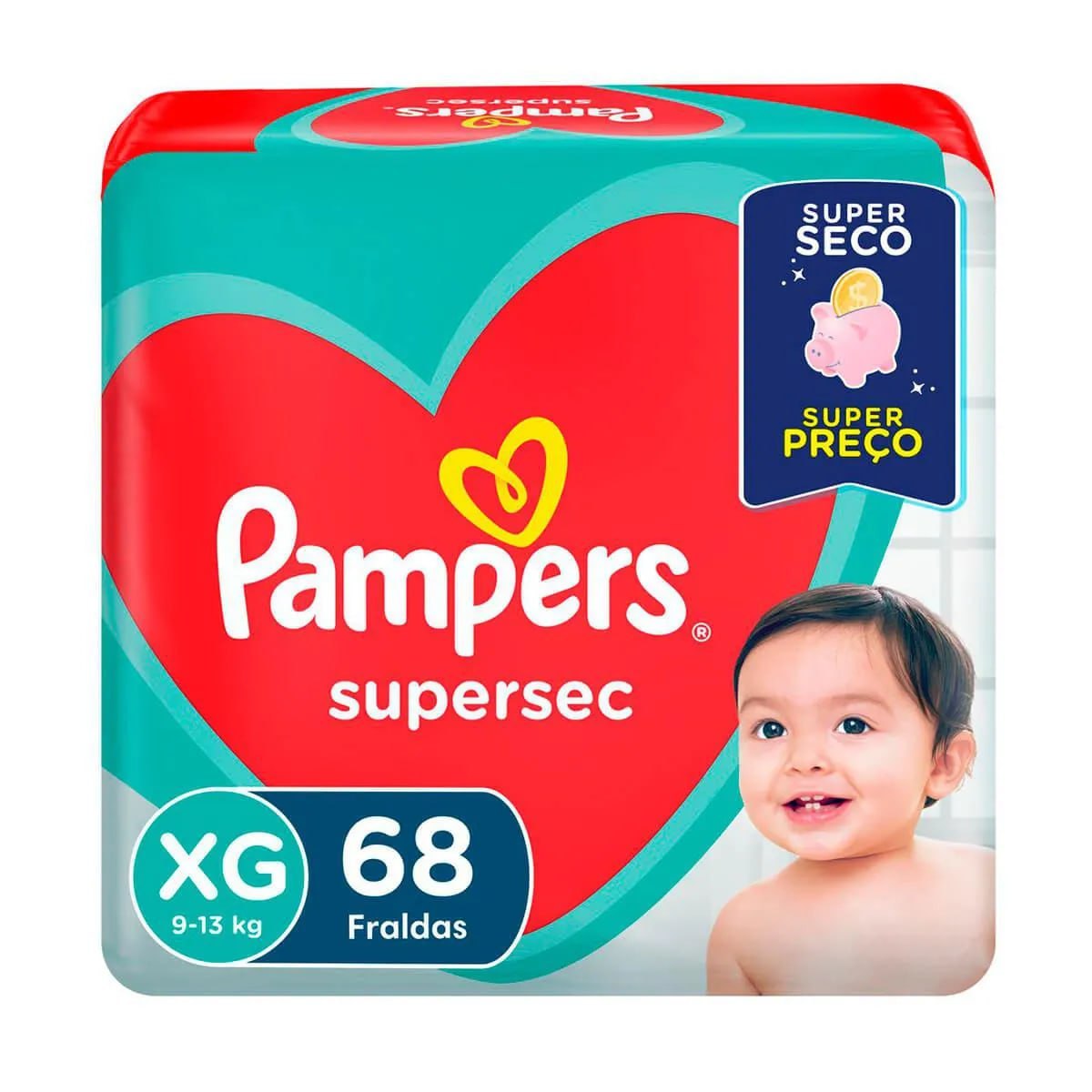 Fralda Pampers SuperSec XG 68 unidades