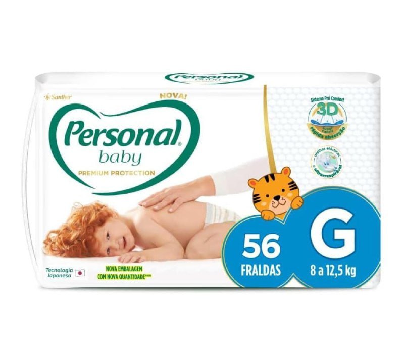 Fralda Personal Baby Premium Protection G 56 unidades