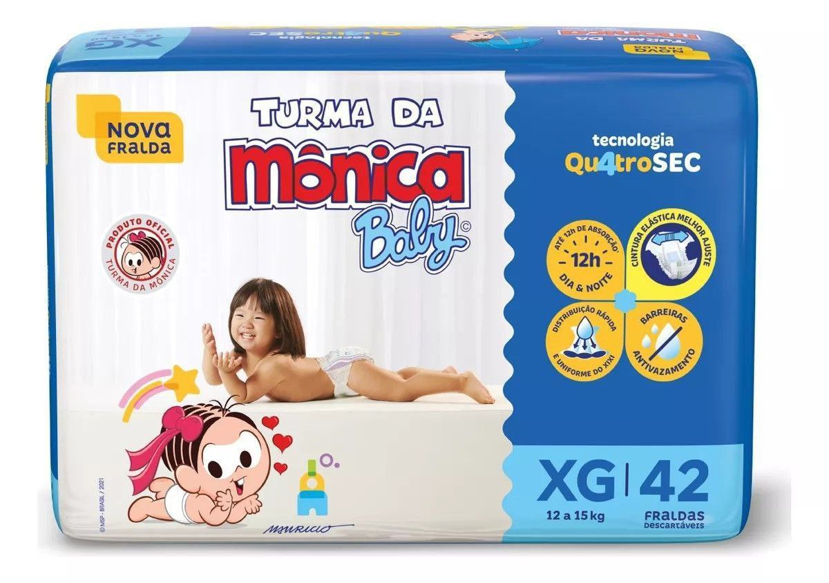 Fralda Turma da Mônica Baby XG com 42
