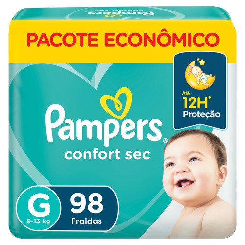Fraldas Pampers Confort Sec G x 98 unidades