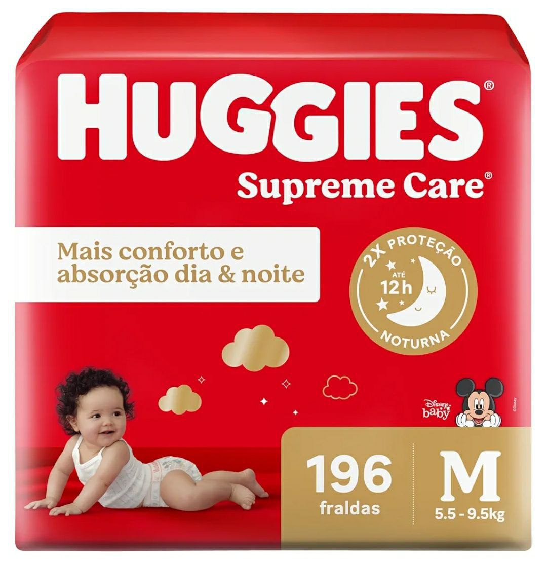 HUGGIES Fralda Supreme Care M - 196 fraldas