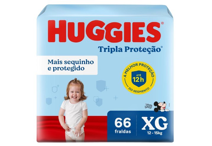 Huggies Fralda Tripla Proteção XG 66 Un