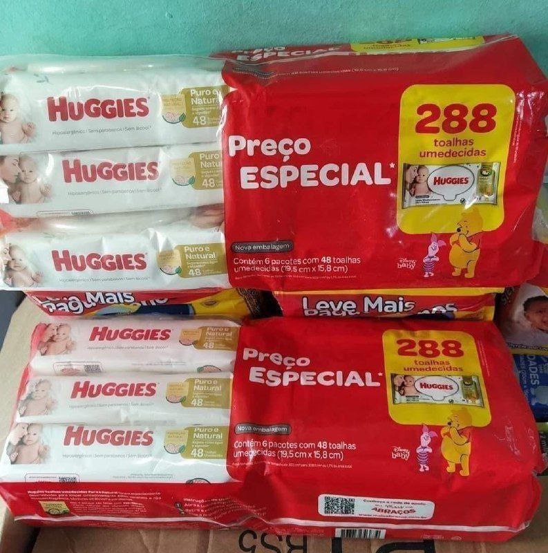 HUGGIES Lenço Umedecido Puro E Natural Leve 6 Pague 5 - 48 Unidades