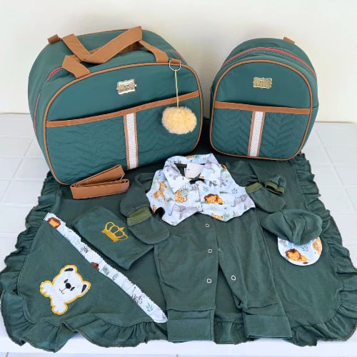 ✨Kit Bolsa Mala Maternidade com Saída Maternidade e Manta de Bebê