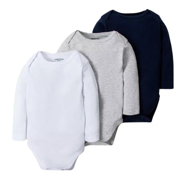 Kit Com 3 Bodies Bebê Unissex Em Ribana Hering - (Tam 1 a 6 meses)
