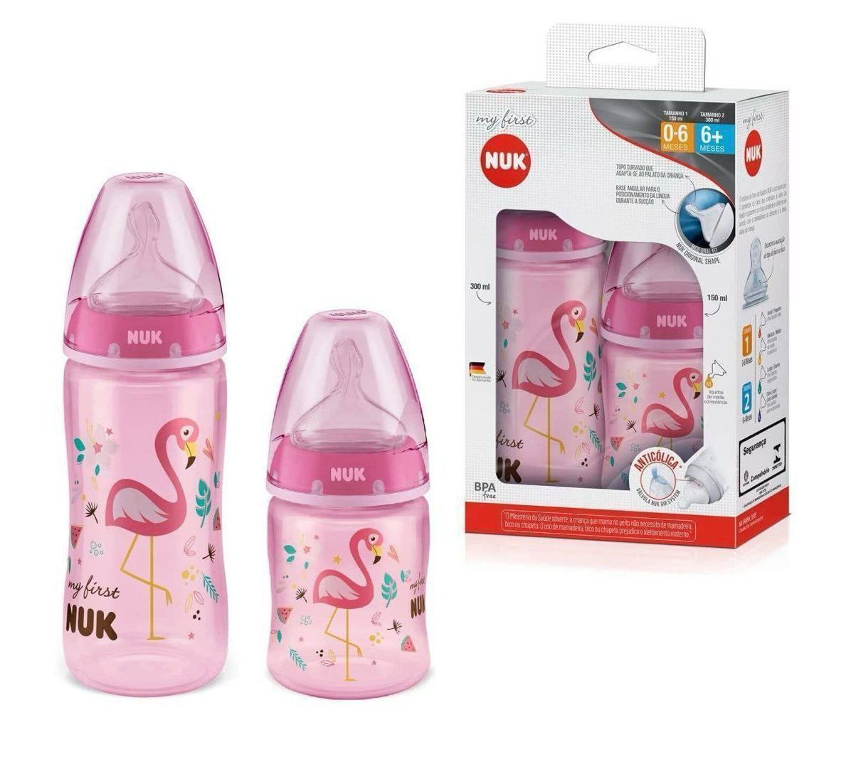 Kit Mamadeira My 1st NUK S1 150ml S2 300ml Girl - 2 Unidades