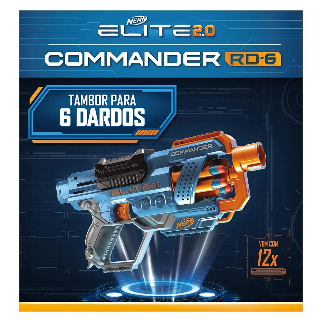Lançador Elite 2.0 Nerf Commander RD-6 com 12 dardos