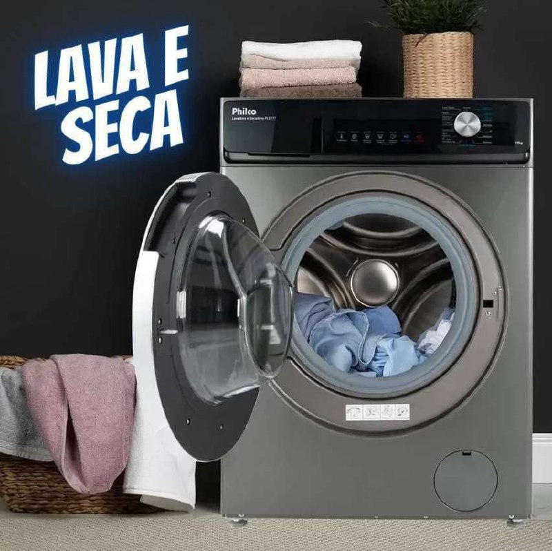Lava E Seca Philco Eco Inverter 11kg Titânio Pls11c 220v